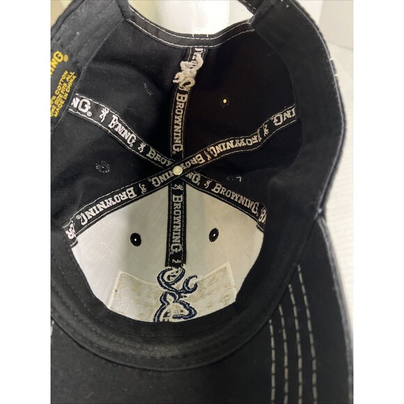 BROWNING USA Flag Hat Ball Cap ONE SIZE Strap Back Black Unstructured Dad - Picture 10 of 10